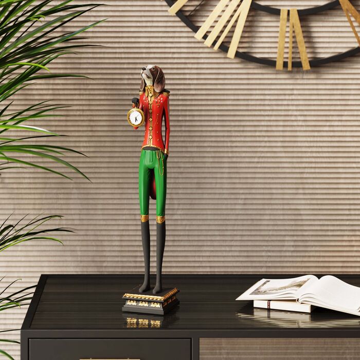 [32094] Table Clock Gentleman Dog - 2