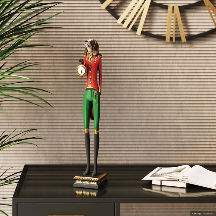 [32094] Table Clock Gentleman Dog - 2