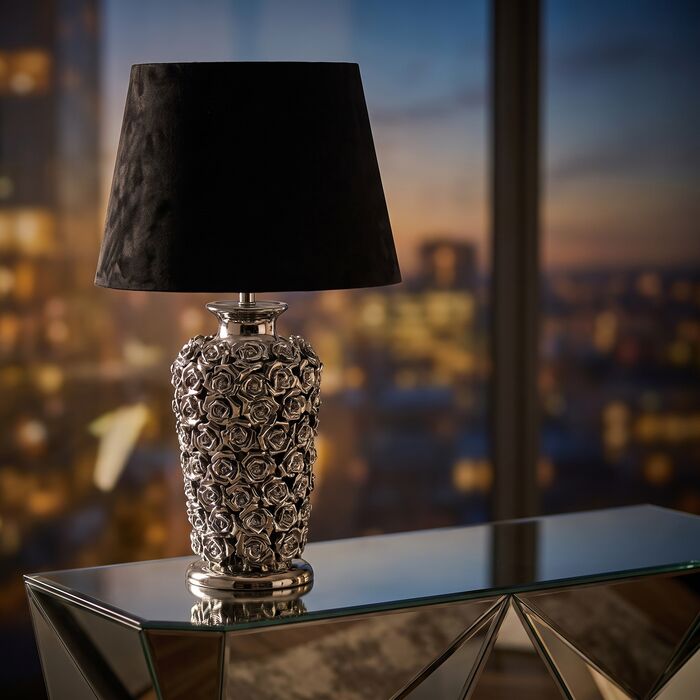 [33215] Table Lamp Rose Silver 57cm - 1
