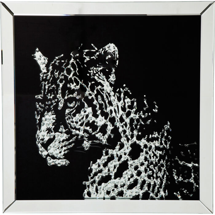 Picture Frame Mirror Leopard 80x80cm