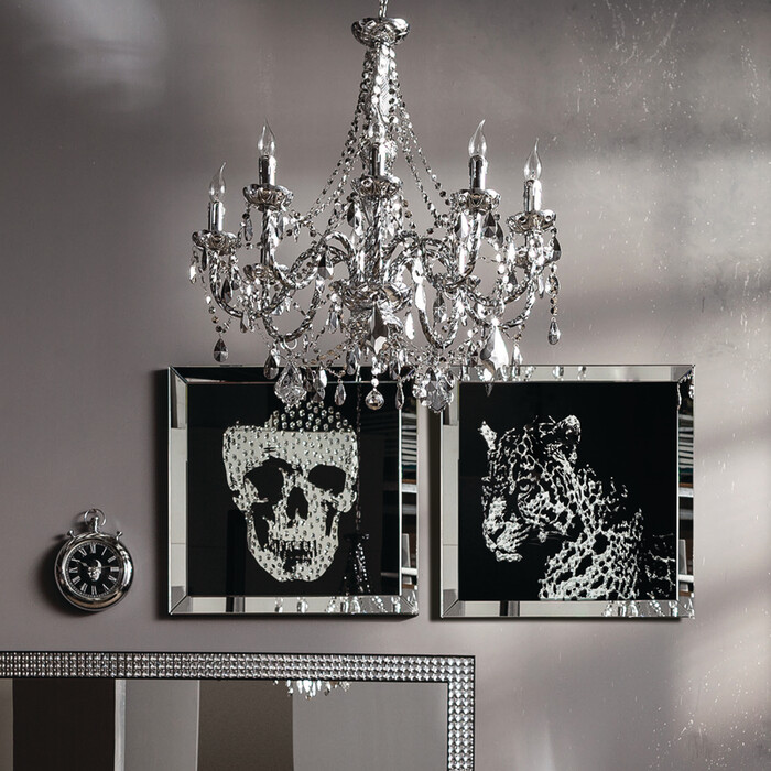 Picture Frame Mirror Skull 100x100cm