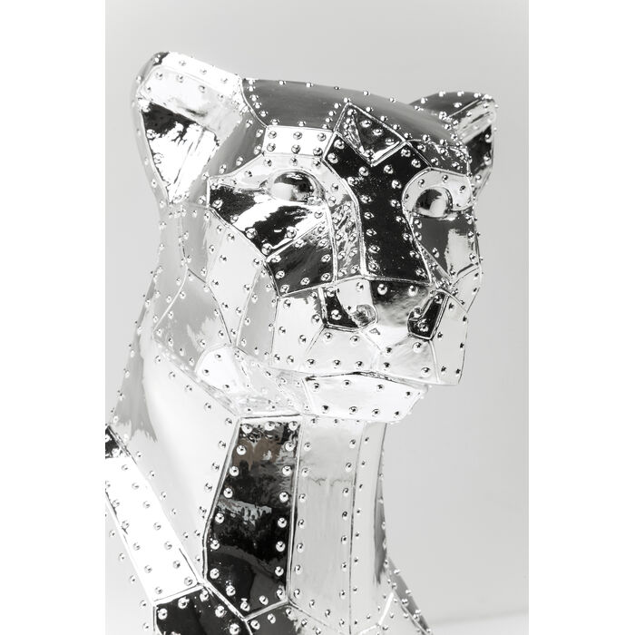 [38500] Figurine décorative Sitting Cat Rivet chrome 82cm - 3