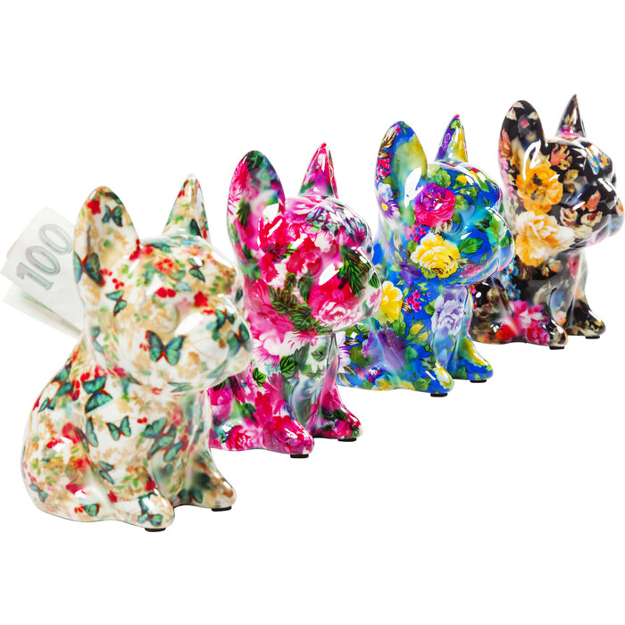 Tirelire Dog Fiore 12cm ass.