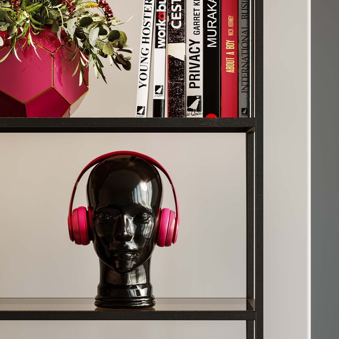 Cabeza auriculares negro