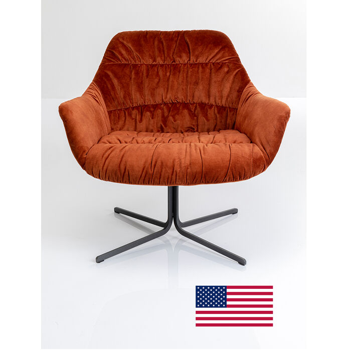 Swivel Armchair Bristol Rust Red