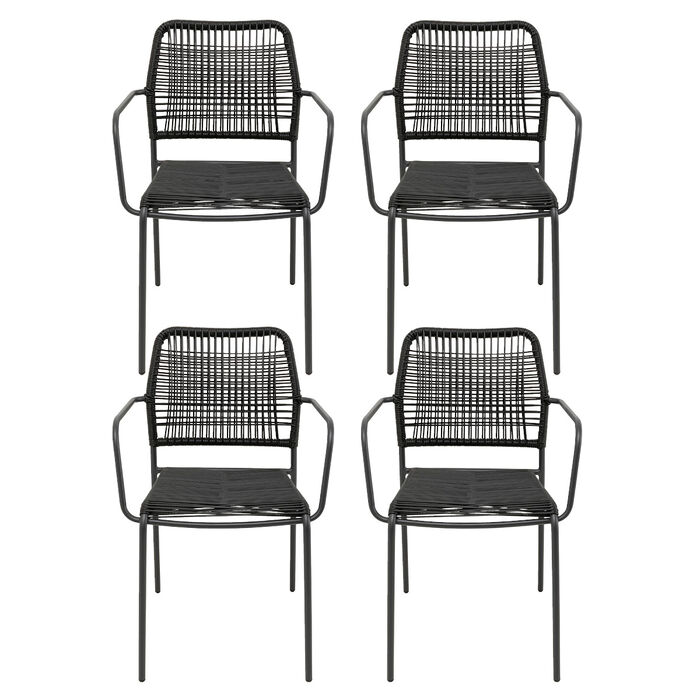 [40435] Chaise Madagascar noir (4/Set)
