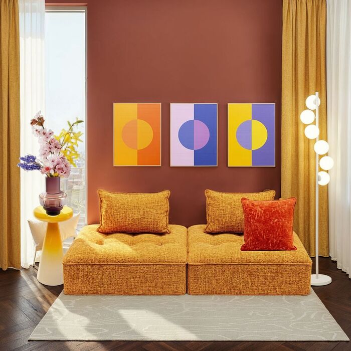 [40516] Sofá Portofino naranja (2/Set) - 1