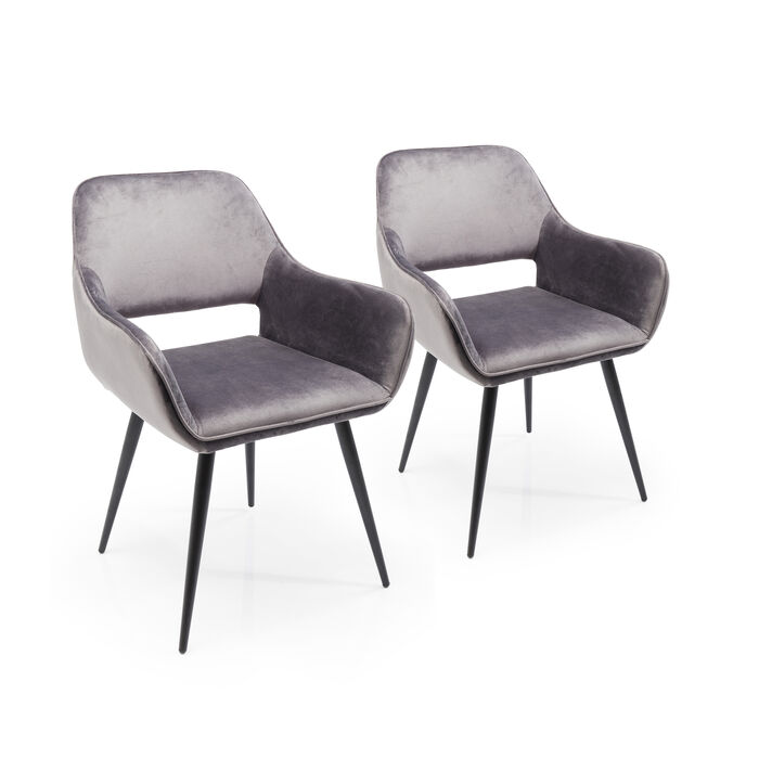 Chair with Armrest San Francisco Grey (2/Set)