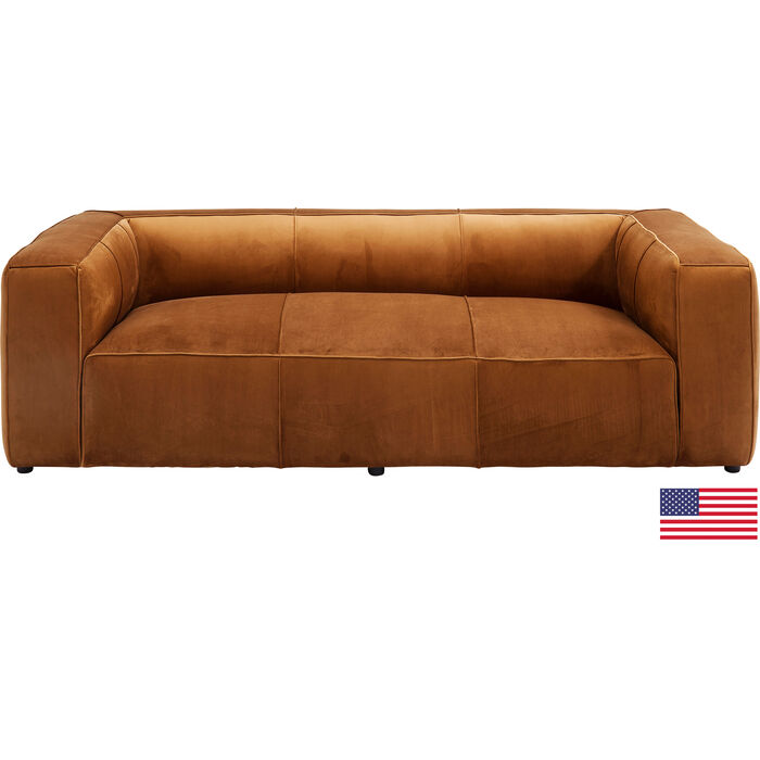 Sofa Cubetto 3-Seater Velvet Braun