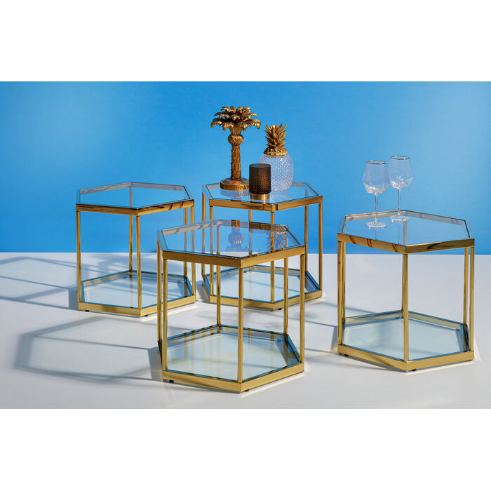 Wine Glass Diamond Gold Rim (4/Set)