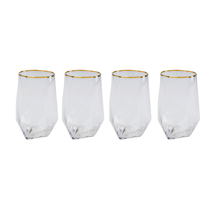 Tumbler Diamond Gold Rim (4/Set)