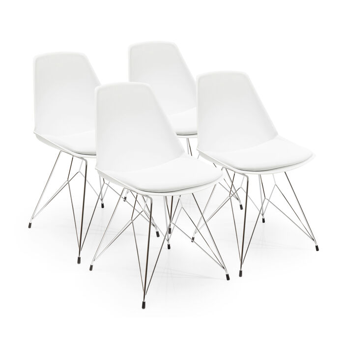 [42743] Stolica Wire White (4/Set)