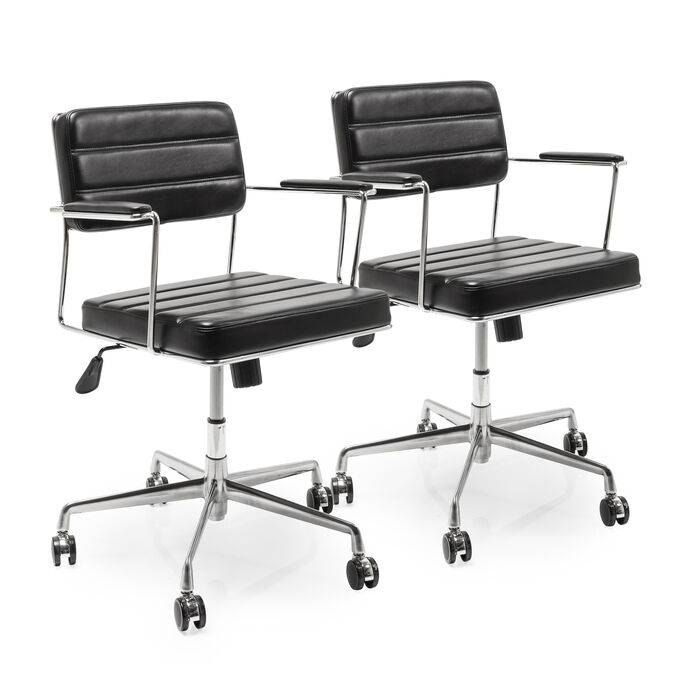 [42891] Office Chair Dottore Black (2/Set)