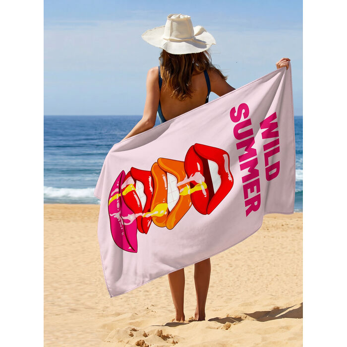 Tuala Pantai Wild Summer Merah Jambu 90x170cm