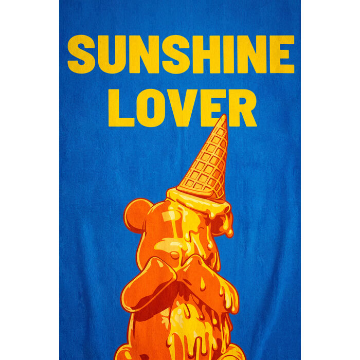 [44154] Beach Towel Icecream Bear Blue 90x170cm - 3