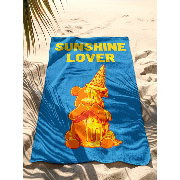 [44154] Beach Towel Icecream Bear Blue 90x170cm - 2