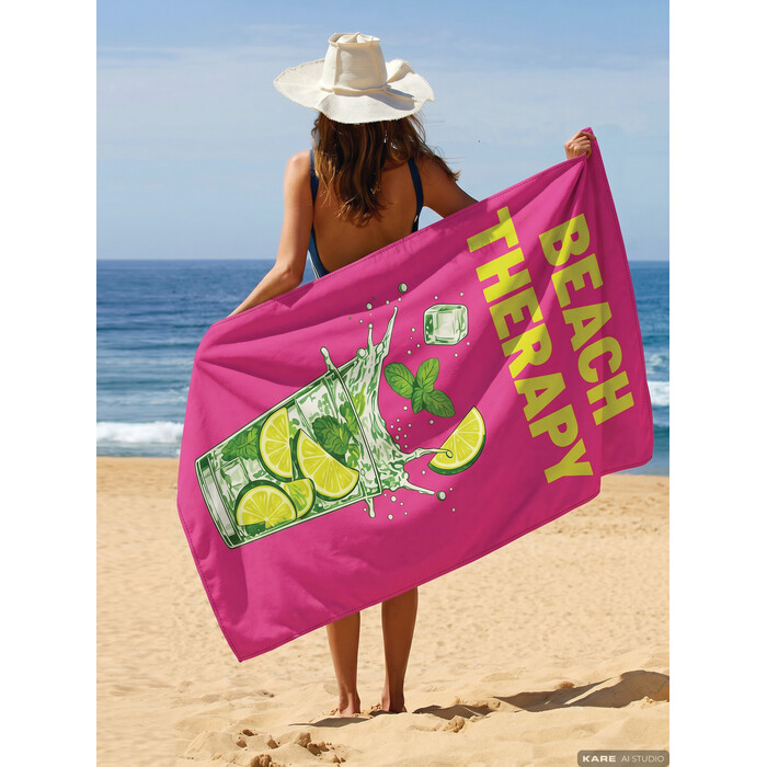 [44155] Peškir za plažu Beach Therapy Pink 90x170cm - 1