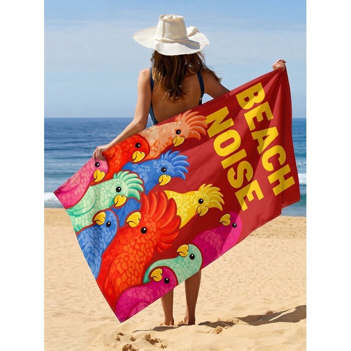 Tuala Pantai Exotic Birds Merah 90x170cm