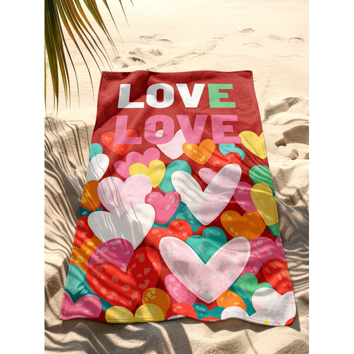[44159] Toalla playa Big Love Rojo 90x170cm - 2