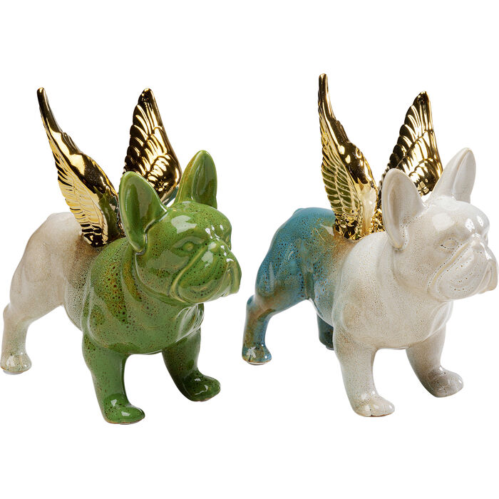 Figurin Hiasan Sayap Malaikat Anjing (2/Set)