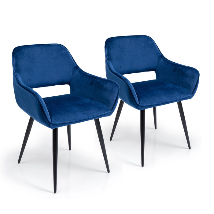 Chair with Armrest San Francisco Blue (2/Set)