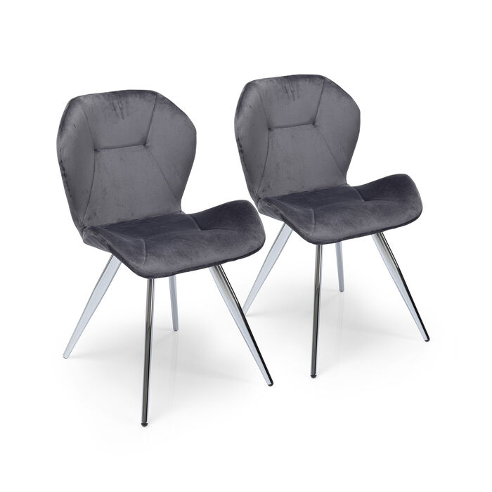 Chair Viva Grey Chrome (2/Set)