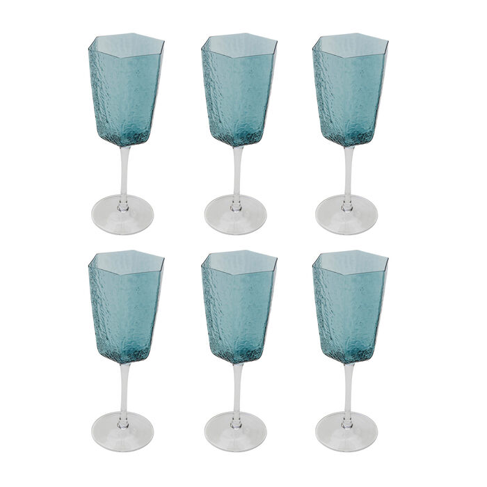 Red Wine Glass Cascata Blue (6/Set)