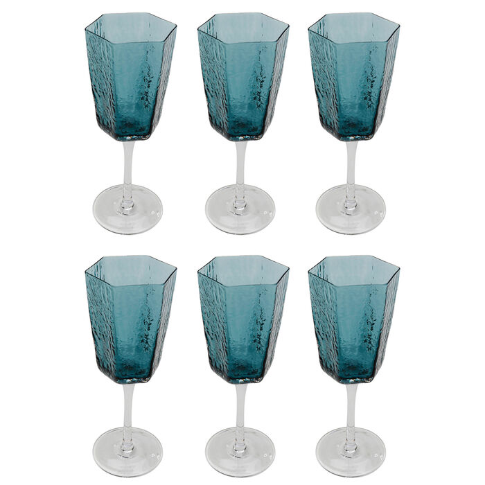 White Wine Glass Cascata Blue (6/Set)