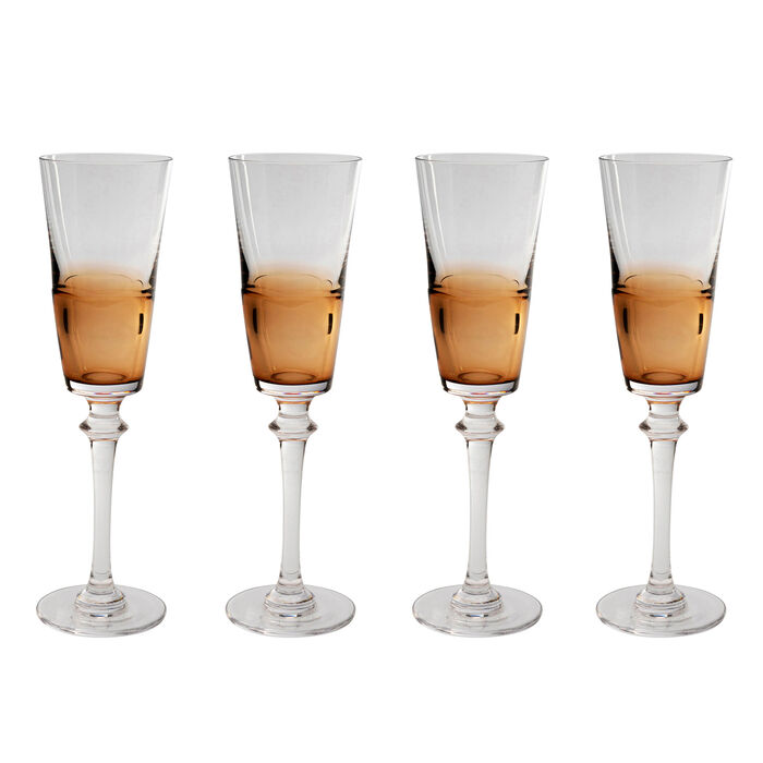 Champagne Glass Mimi Amber 24cm (4/Set)