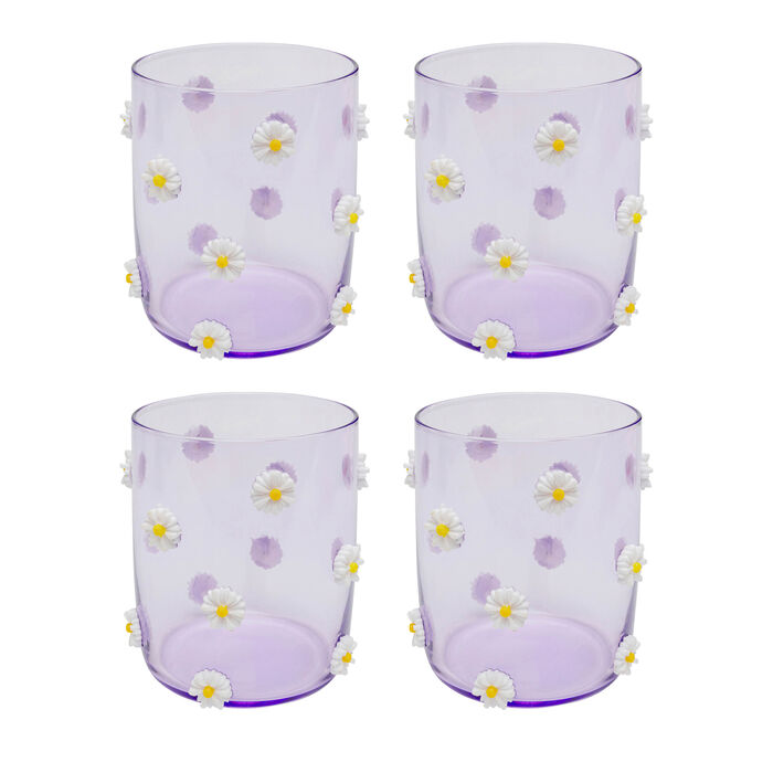 Tumbler Party Flowers 9cm (4/Set)