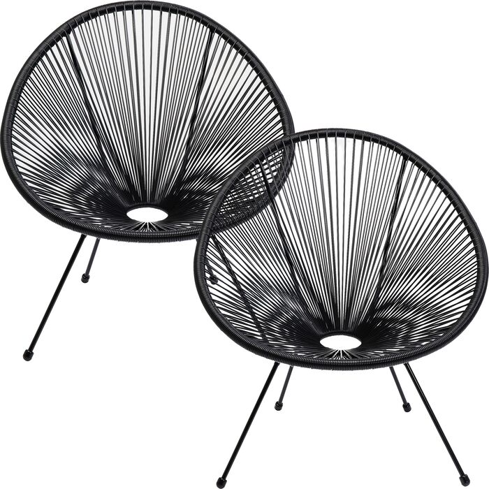 [47420] Sillón Acapulco Mono negro (2/Set)