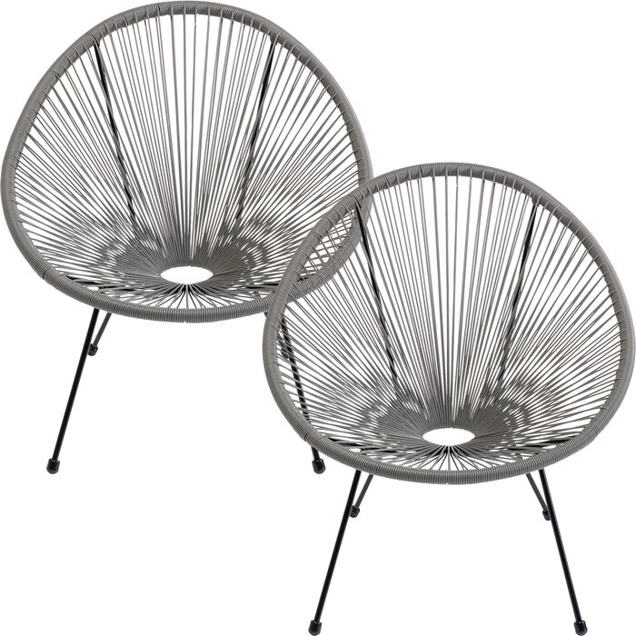 [47428] Fauteuil Acapulco gris (2/Set)