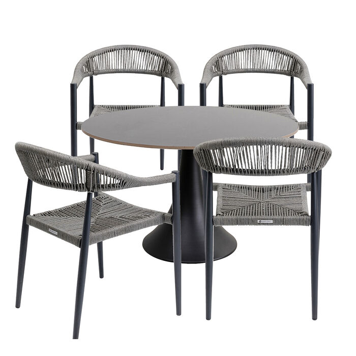 Garden Set Palma Possibilita Ø120cm Grey (5/part)