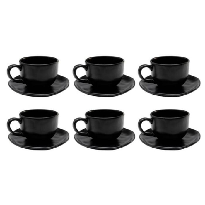 Cup and saucer Organic Black (6/Set)
