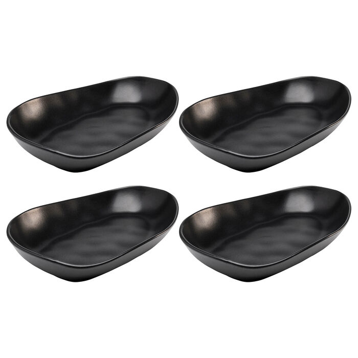 Plate Organic Black 25cm (4/Set)