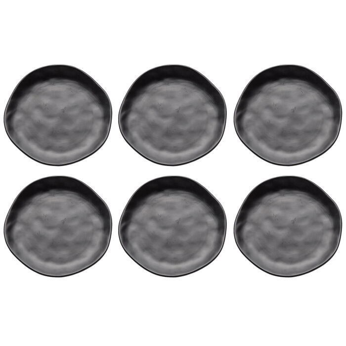 Plate Organic Black Ø20cm (6/Set)