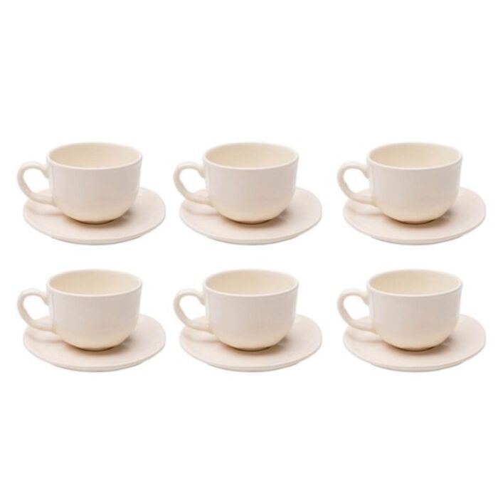 Cup and saucer Organic cream (6/Set)
