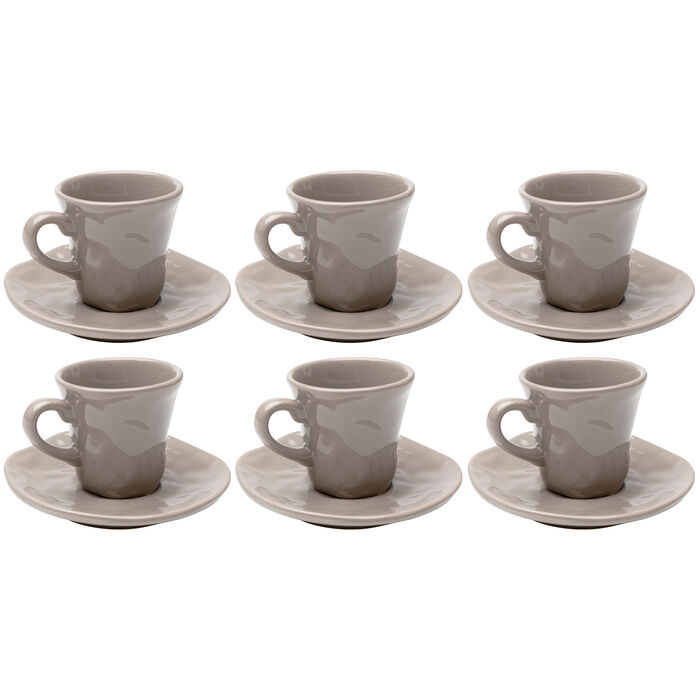 Espresso Cup and saucer Organic Grey (6/Set)