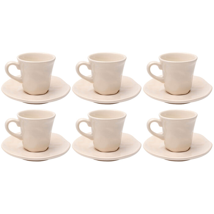 Espresso Cup and saucer Organic Cream (6/Set)
