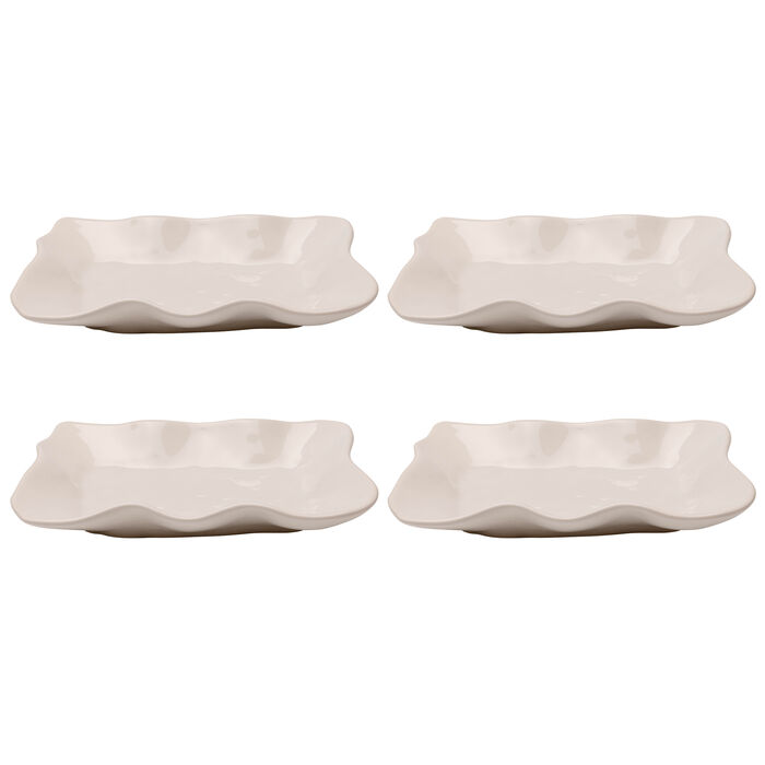 Serving Plate Organic Cream 17x26cm (4/Set)
