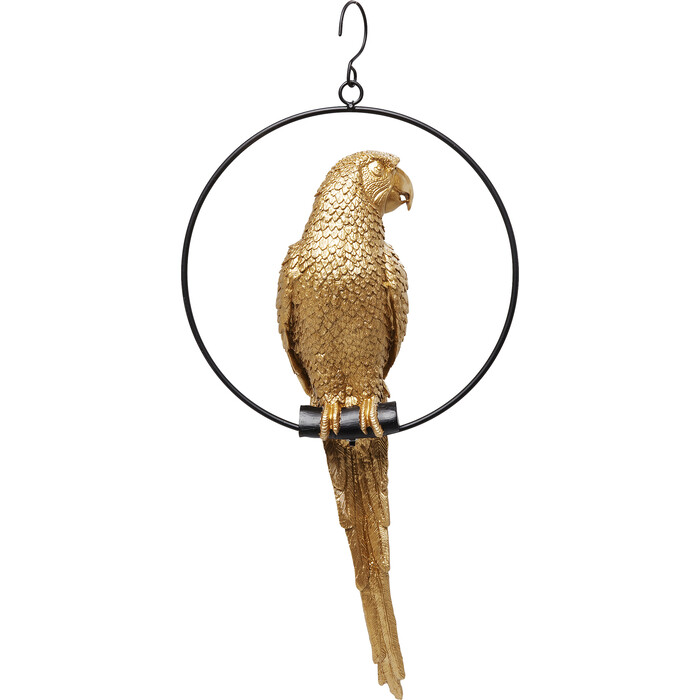 Figura deco Swinging Parrot dorado