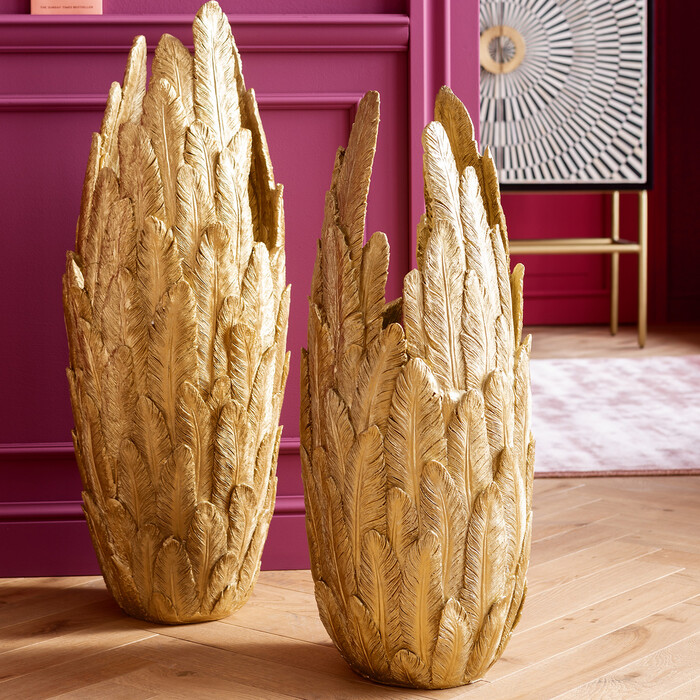 [51559] Vase Feathers Gold 80cm - 1