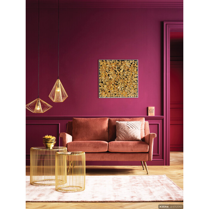 Object Picture Gold Flower 60x60cm