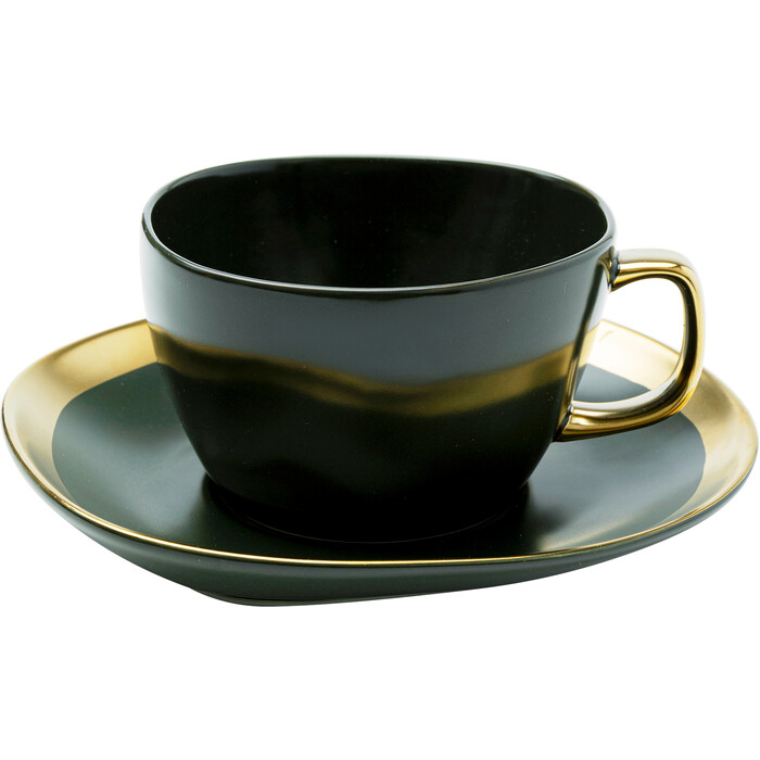 Coffee Cup with saucer Vibrations Black
