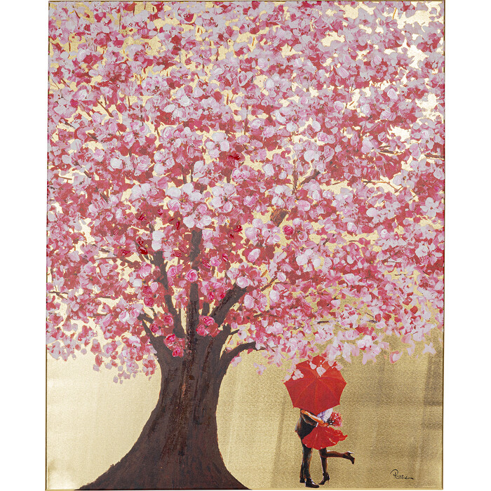 Cuadro Touched Flower Couple oro rosa 80x100cm