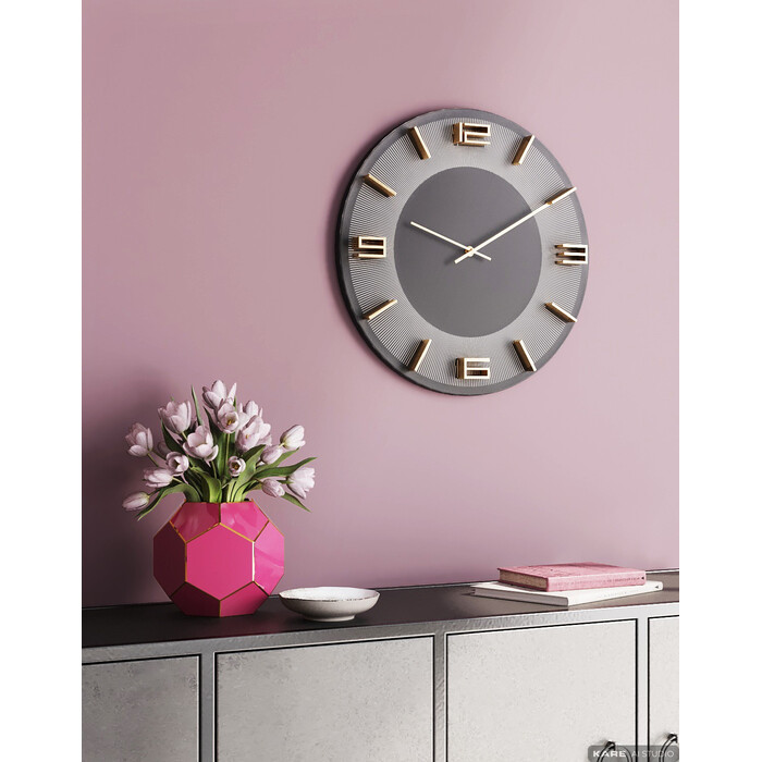 [52054] Wall Clock Leonardo Grey/Gold Ø49cm - 1