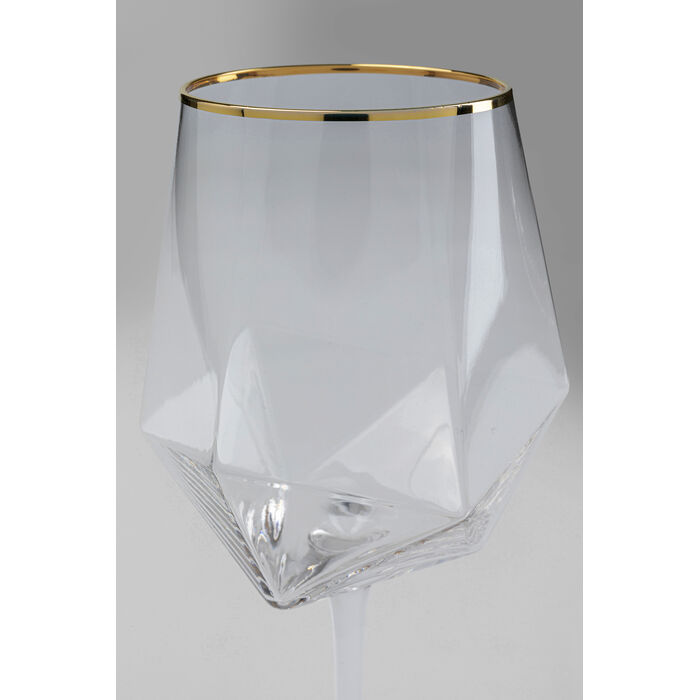 [52213] Verre à vin Diamond doré Rim - 3