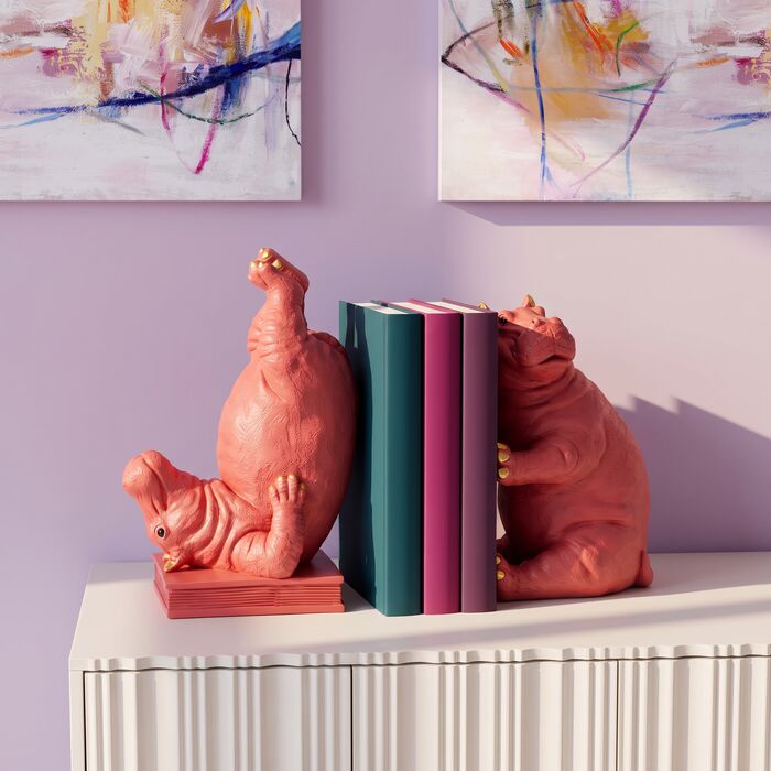 Bookend Hippo Pink (2/Set)