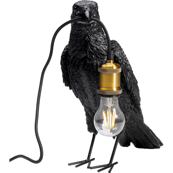 Lámpara mesa Animal Crow mate negro 34cm