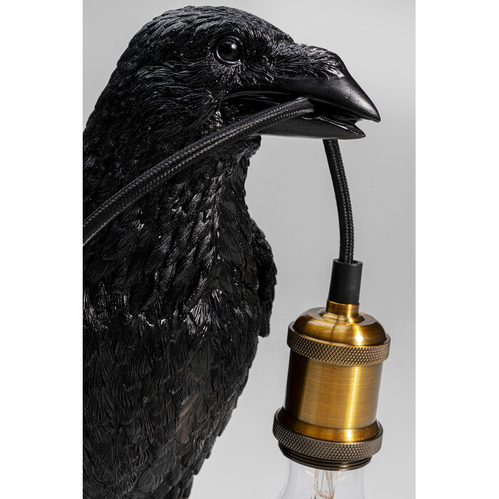 [52704] Table Lamp Animal Crow Mat Black 34cm - 3